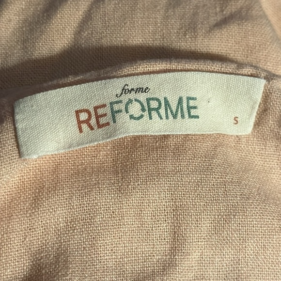 Forme REFORME peach linen rayon boho casual top Sz S - Picture 4 of 5